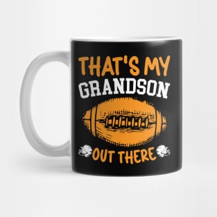 That's My Grandson Out There Funny Football Grandma Grandpa Mug